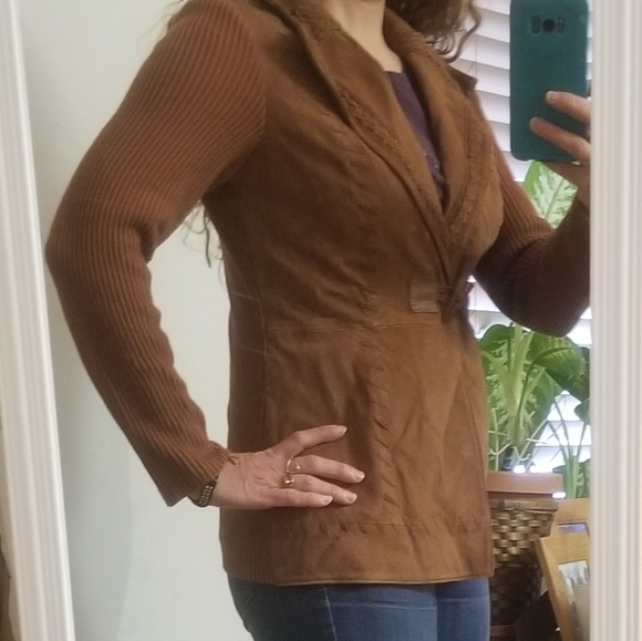 Nygård Collection Light Brown Tan Genuine Suede Jacket 6-8 - Picture 4 of 6